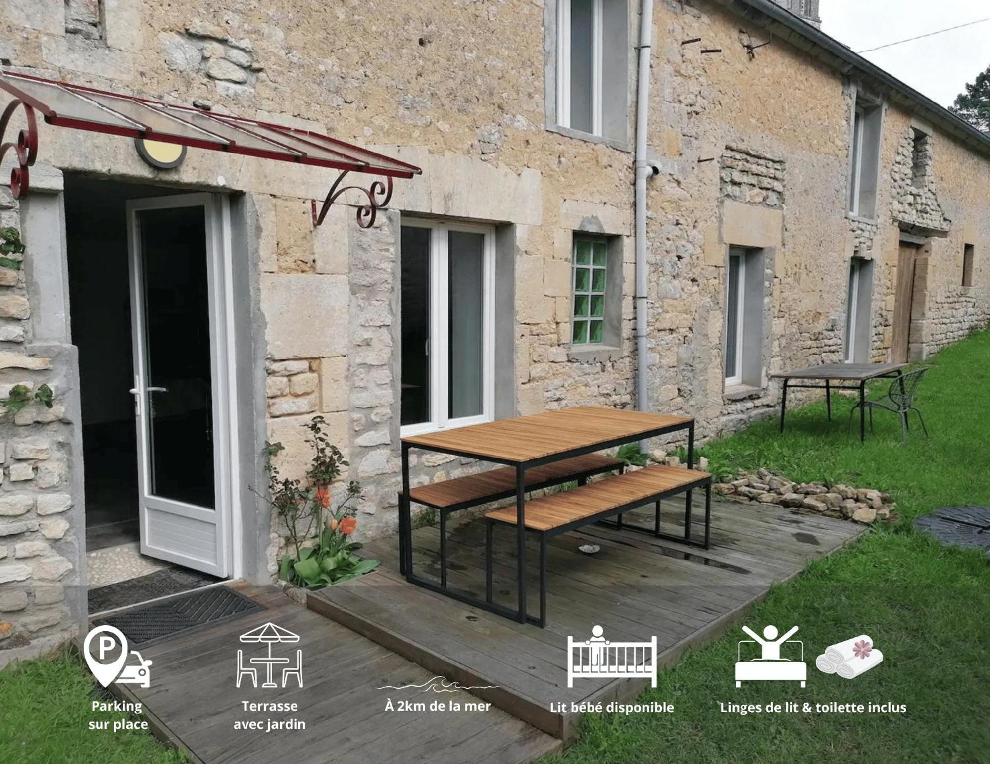 Maison de Pierre: Jardin Tranquille près d'Omaha Beach Commes Exterior photo